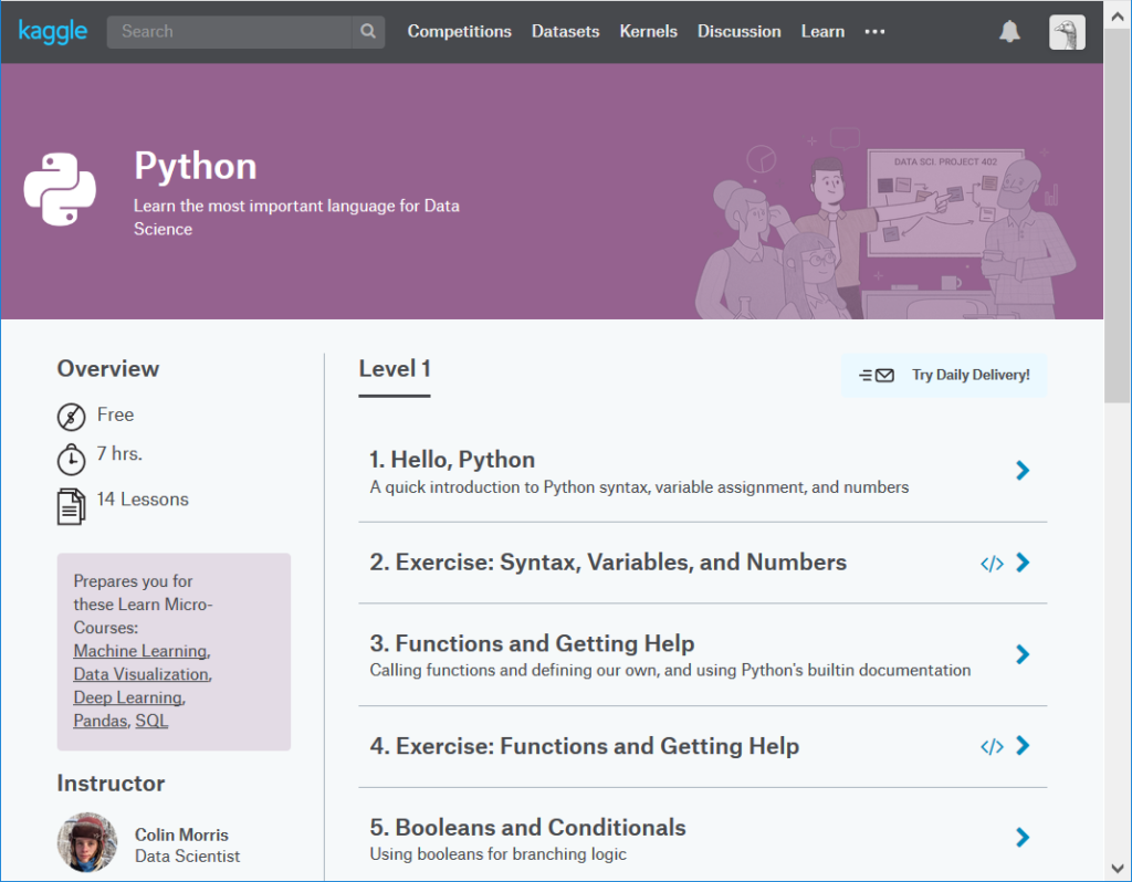 Is Kaggle Suitable to Teach Programming (with Python)? – di2.io